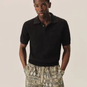 New Arrivals Buck Mason Dark Navy Riviera Cotton Polo