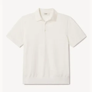 New Arrivals Buck Mason Ivory Avalon Knit Polo