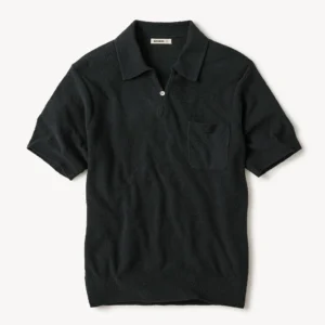 New Arrivals Buck Mason Dry Navy Cotton Loop Terry Polo