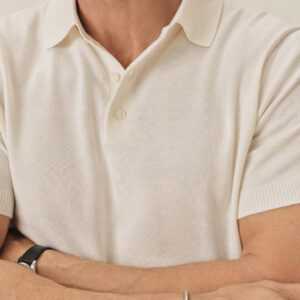 New Arrivals Buck Mason White Como Cashmere Polo