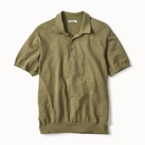 New Arrivals Buck Mason Dried Olive Avalon Knit Polo