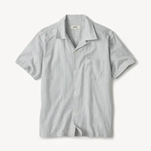 New Arrivals Buck Mason Lake Eoe / White Bengal Stripe Wornwell S/S Camp Shirt