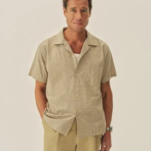 New Arrivals Buck Mason Wheat Field Plaid Wornwell S/S Camp Shirt