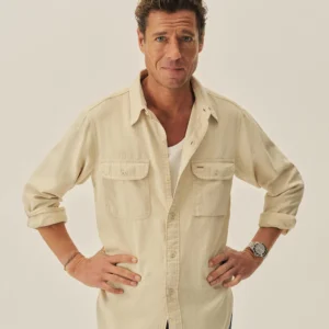 New Arrivals Buck Mason Natural Venice Wash Hemp HBT Soft Pack Station Shirt