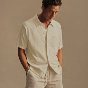 New Arrivals Buck Mason Ivory Cotton Loop Terry Ss Shirt
