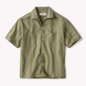 New Arrivals Buck Mason Grey / Olive Stripe Sportsman Pool Shirt