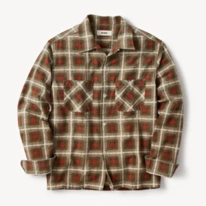New Arrivals Buck Mason Mosswood Plaid Case Study Camp Shirt
