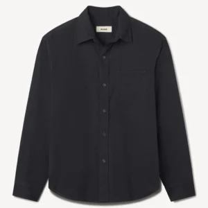 New Arrivals Buck Mason Dress Navy Draped Twill One Pocket Shirt