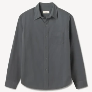 New Arrivals Buck Mason Klamath Blue Draped Twill One Pocket Shirt