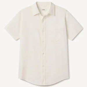 New Arrivals Buck Mason Natural Draped Twill S/S One Pocket Shirt