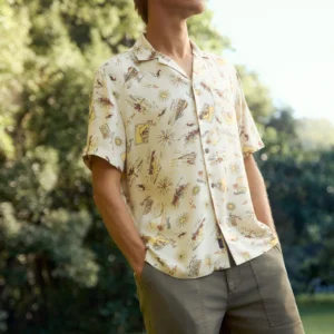 New Arrivals Faherty Short-Sleeve Kona Camp Shirt - Wave Breaks Scenic
