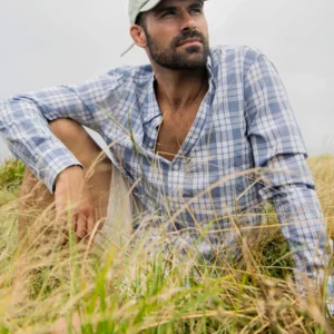 New Arrivals Faherty Long-Sleeve Weightless Cotton Shirt - Coastal Waters Plaid