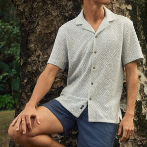 New Arrivals Faherty Short-Sleeve Oasis Camp Shirt - Blue Island Medallion