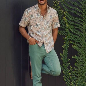 New Arrivals Faherty Short-Sleeve Breeze Shirt - Cloud Rust Lotus