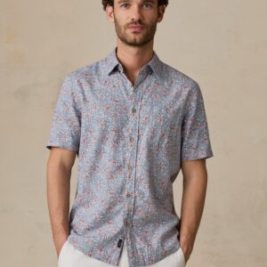 New Arrivals Faherty Short-Sleeve Breeze Shirt - Antique Berry Floral