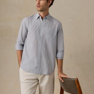 New Arrivals Faherty Long-Sleeve Weightless Cotton Shirt - Ivory Lake Stripe