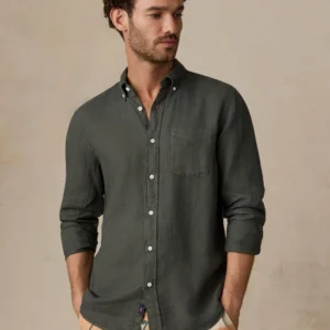 New Arrivals Faherty Sunwashed Linen Shirt - Light Pine