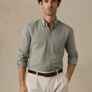 New Arrivals Faherty Long-Sleeve Weightless Cotton Shirt - Coastal Sage