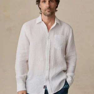 Collections Faherty Sunwashed Linen Shirt - Pure White
