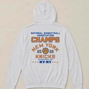Faherty NY Knicks Sunwashed Organic Hoodie - Light Grey Heather