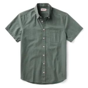 New Arrivals taylorstitch The Short Sleeve Jack in Deep Sea Seersucker
