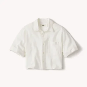 New Arrivals Buck Mason Natural Mainstay Cotton Linen Cut-Off Short Sleeve Button Down