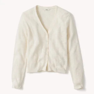 New Arrivals Buck Mason Soft White Seacoast Linen Jacquard Cardigan