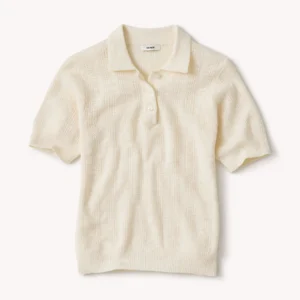 New Arrivals Buck Mason Soft White Seacoast Linen Jacquard Polo
