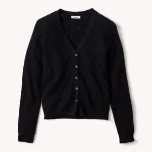 New Arrivals Buck Mason Black Seacoast Linen Jacquard Cardigan