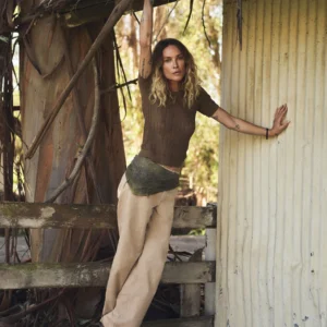 New Arrivals Buck Mason Hickory Coastline Crochet Tee