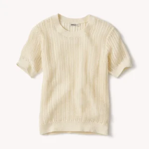 New Arrivals Buck Mason Natural Coastline Crochet Tee