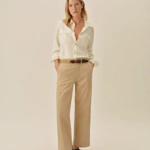 Collections Buck Mason Ivory Draped Twill Cpo Shirt