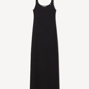 New Arrivals Buck Mason Black Surplus Rib Scoop Tank Dress