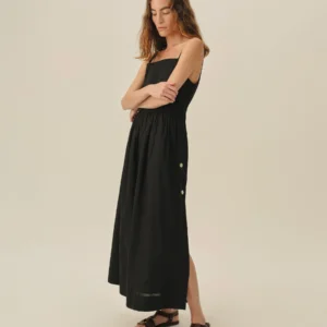 New Arrivals Buck Mason Black Poplin Veranda Dress