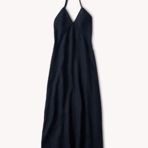 New Arrivals Buck Mason Dark Navy Sea Breeze Linen Slip Dress