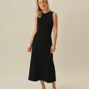 New Arrivals Buck Mason Black Field-Spec Flare Dress